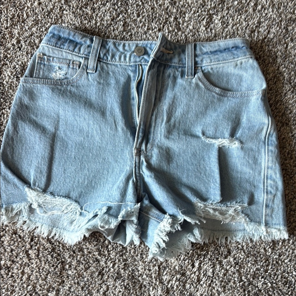 Hollister Blue Distressed Jean Shorts Casual